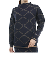 ゴルフウェア 長袖 ジャガードボトルネックセーター THLA485-NVY