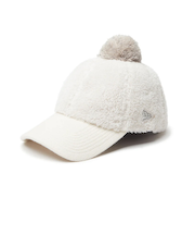 ニューエラ（NEW ERA）ゴルフ キャップ Women's 9THIRTY ポンポン ロングバイザー ミンクフリース アイボリー 14326209