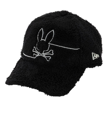 サイコバニー（Psycho Bunny）ゴルフ 抗菌 FUR NEW ERAコラボキャップ PBMG454F-BLK