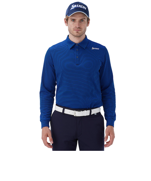 ゴルフウェア HEAT NAVI バイカラーボーダーロングスリーブシャツ RG4FLS07M BL00