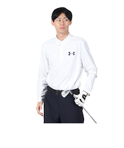 アンダーアーマー（UNDER ARMOUR）ゴルフウェア Mid ロゴ ロングスリーブ ポロシャツ 1388812 100