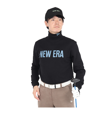 ニューエラ(NEW ERA)ゴルフウェア 保温 軽量 長袖 スウェット ハイカラー ウォーム Tシャツ Straight Logo 14326412