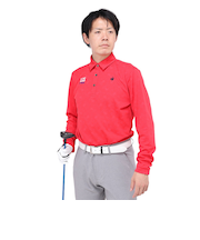 ルコックスポルティフ（lecoqsportif）ゴルフウェア 吸汗速乾 ストレッチフォーサー ジャガード 長袖シャツ LG4FLS03M RD00