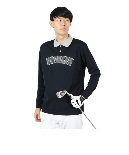 ROSASEN（ROSASEN）ゴルフウェア 吸水速乾 カノコストレッチ 長袖ポロシャツ 044-22812-098-24AW