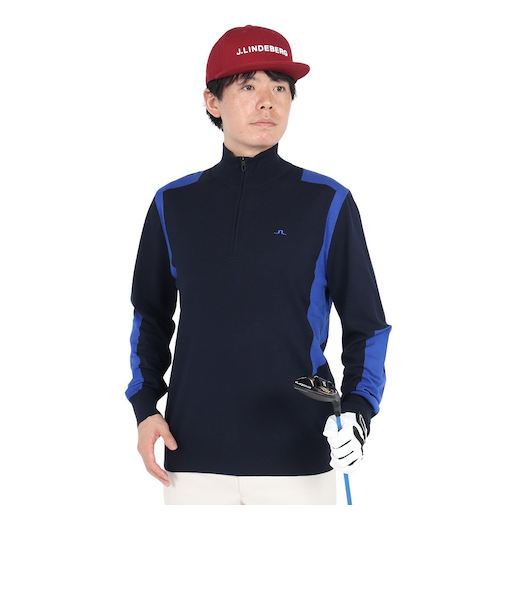 J.LINDEBERG（J.LINDEBERG）ゴルフウェア ショルダーブリッジハーフジップモックネック 長袖 セーター 071-12914-098