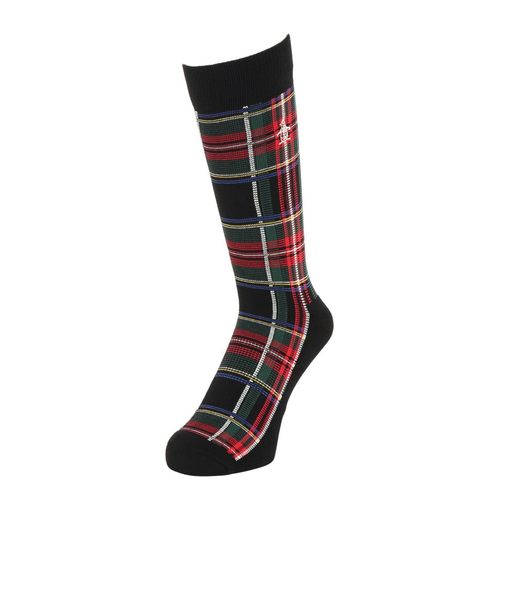 マンシング（MUNSING）ゴルフ 抗菌防臭 クルー丈 チェック柄ソックス MG4FSO01M BK00