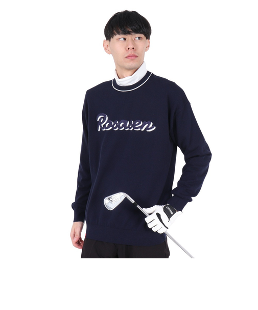 ROSASEN（ROSASEN）ゴルフウェア コットンハイゲージニット 長袖セーター 044-12912-098-24AW