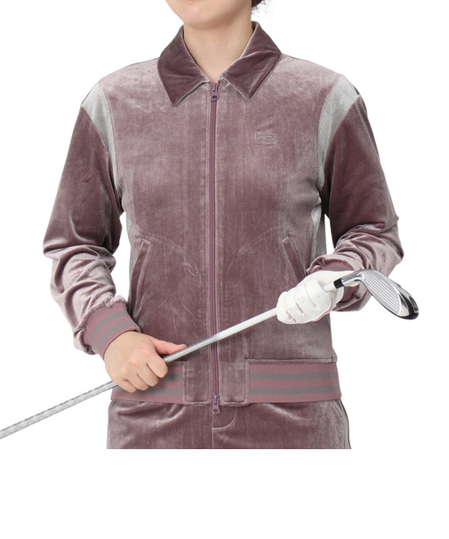 ROSASEN（ROSASEN）ゴルフウェア アウター UVカット A-Line ベロアトラックジャケット 048-52911-074