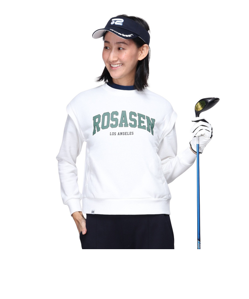 ROSASEN（ROSASEN）ゴルフウェア 長袖スウェット A-Line エアースルー プルオーバー 048-32912-004