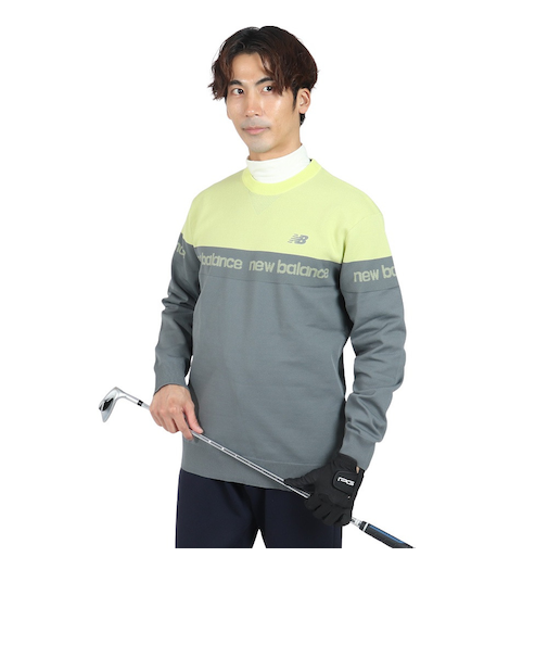 ニューバランス（new balance）ゴルフウェア 軽量 スウェット クルーネック 長袖ニット プルオーバー 012-4270001-023