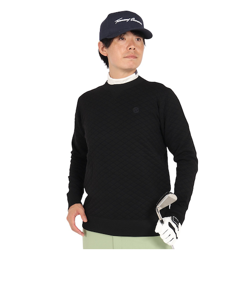 トミーアーマー（Tommy Armour）ゴルフウェア 長袖スウェット キルティング クルーネック TASL24F030007 BLK