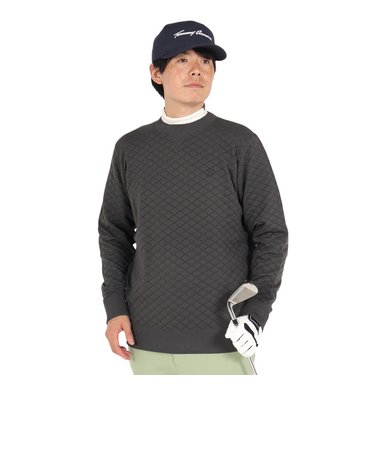 トミーアーマー（Tommy Armour）ゴルフウェア 長袖スウェット キルティング クルーネックニット TASL24F030007 CGRY