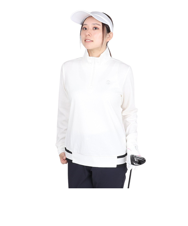 トミーアーマー(Tommy Armour)ゴルフウェア 吸湿発熱 長袖ヒートクロス ハーフジップ プルオーバー TANB24F070015 WHT