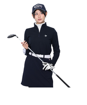 クランク(CLUNK)ゴルフウェア 吸湿発熱 ハイネックハーフジップシャツ CL5SUG07 NVY