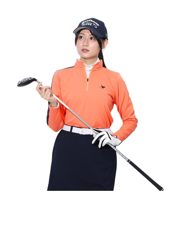 クランク（CLUNK）ゴルフウェア 吸湿発熱 ハイネックハーフジップシャツ CL5SUG07 ORG