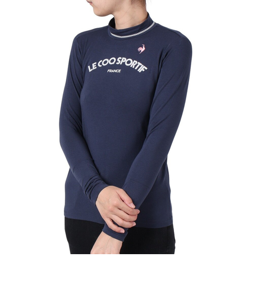 ルコックスポルティフ（lecoqsportif）ゴルフウェア ストレッチフォーサー ハイネックロゴ裏起毛長袖シャツ QGWWJB07 NV00