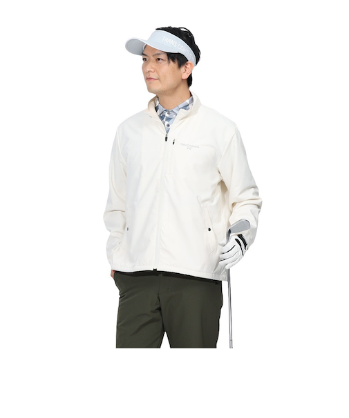 トランスコンチネンツ（TRANS CONTINENTS）ゴルフウェア アウター 撥水 裏メッシュ 起毛 フルジップアウター X24AW02T-WH