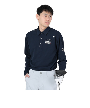 ルコックスポルティフ（lecoqsportif）ゴルフウェア 吸汗速乾 ストレッチフォーサー ベーシックデザイン長袖シャツ QGMXJB01 NV00