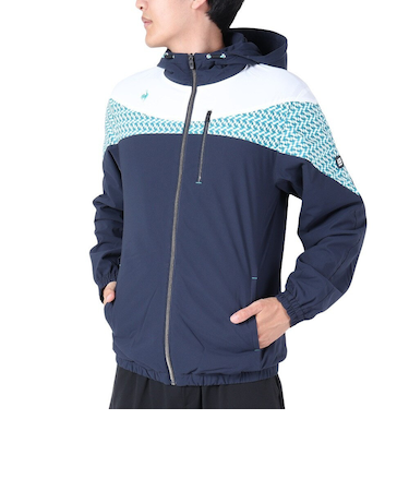 ルコックスポルティフ（lecoqsportif）ゴルフウェア アウター 防風 パーカー ストレッチフォーサー フード付き起毛裏地ブルゾン QGMWJK05 N…