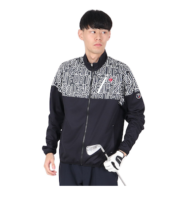 ルコックスポルティフ（lecoqsportif）ゴルフウェア 吸汗速乾 STF ロゴ柄 フルジップジャケット LG4FSW50M BK00