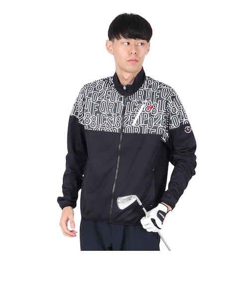 ルコックスポルティフ（lecoqsportif）ゴルフウェア 吸汗速乾 STF ロゴ柄 フルジップジャケット LG4FSW50M BK00