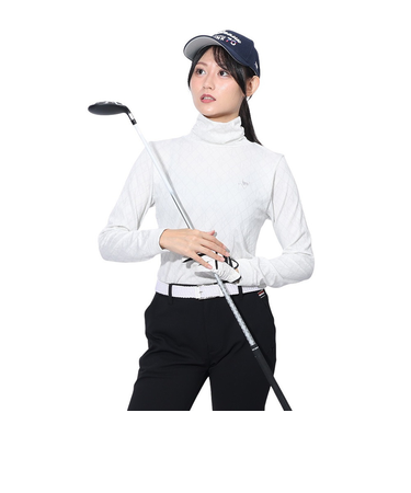 クランク（CLUNK）ゴルフウェア 発熱 長袖 成形ジャガードニットシャツ CL5SUG17 WHT