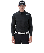 ゴルフウェア 吸汗速乾 長袖 ウェーブフォームパターンジャカードロングスリーブシャツ RG4FLS05M GY00