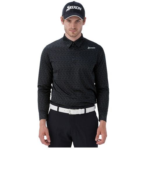 ゴルフウェア 吸汗速乾 長袖 ウェーブフォームパターンジャカードロングスリーブシャツ RG4FLS05M GY00