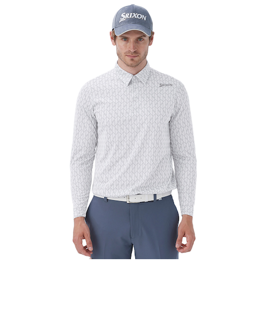 ゴルフウェア ウェーブフォームパターンジャカードロングスリーブシャツ RG4FLS05M WH00