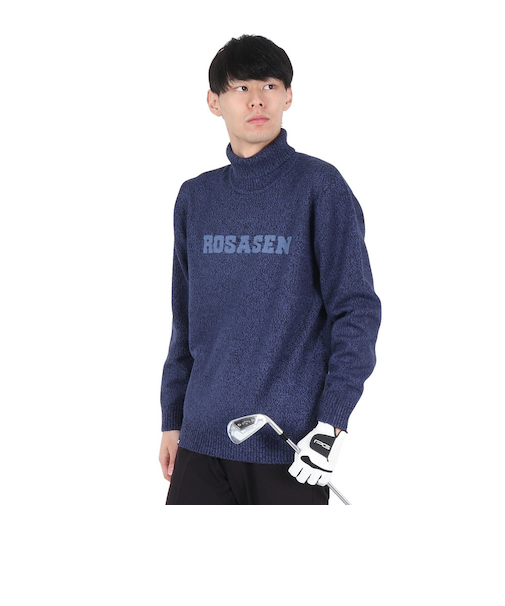 ROSASENゴルフウェア ミックスツイード インターシャニット 044-12011-098-24AW
