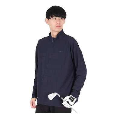 ROSASENゴルフウェア リンクスジャカード ハーフジップ 長袖ハイネック 044-22912-098-24AW