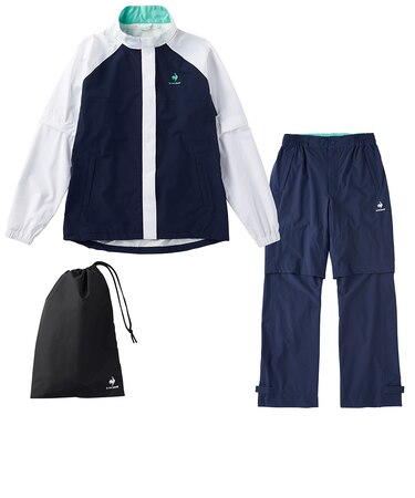ルコックスポルティフ（lecoqsportif）ゴルフウェア アウター 耐水 軽量 2WAY セットアップレインウェア QGWTJH00W NV00