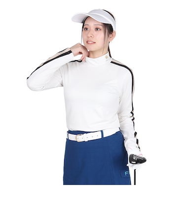 ゴルフウェア 長袖 ハイネックシャツ BA5QUG08 WHT