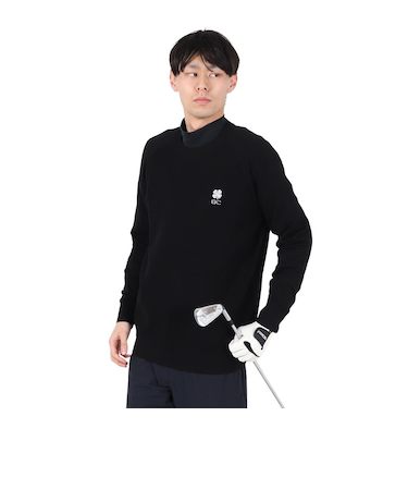 ゴルフウェア クルーネックニット 長袖セーター BA5QTJ03 BLK