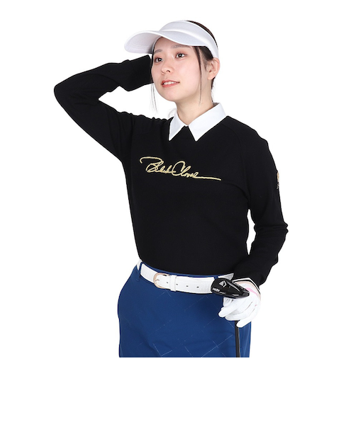 ゴルフウェア クルーニット 長袖セーター BA5QUJ09 BLK