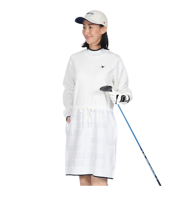 クランク（CLUNK）ゴルフウェア 撥水 軽量 長袖 ニットワンピース CL5QUQ13 WHT