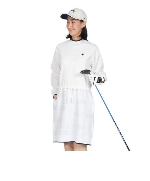 クランク（CLUNK）ゴルフウェア 撥水 軽量 長袖 ニットワンピース CL5QUQ13 WHT