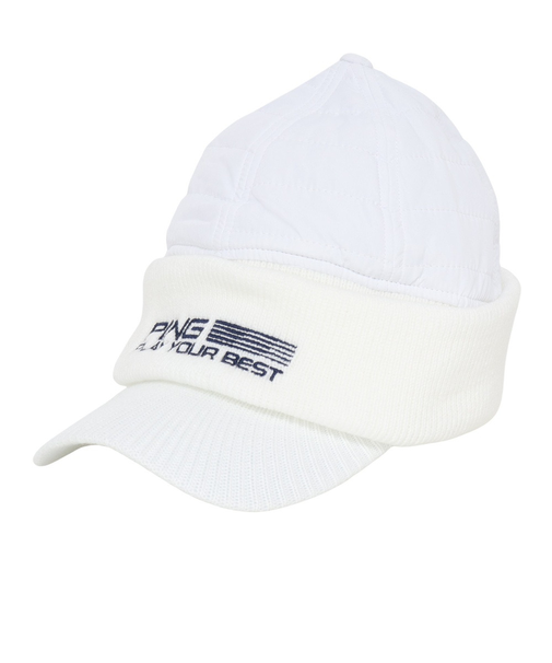 ピン（PING）ゴルフ ブリムニットキャップ HW-F2414 WH 37867