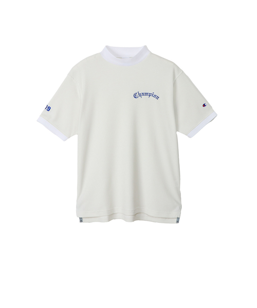 Champion(チャンピオン)モックネックシャツ　ホワイト　Ｌサイズ チャンピオン（CHAMPION）ゴルフウェア 速乾 遮熱 半袖 モックネック