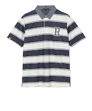 ROSASEN(ROSASEN)ゴルフウェア 鬼鹿の子 ボーダー 半袖ポロシャツ 044-23243-25SS-098