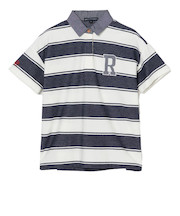 ROSASENゴルフウェア 鬼鹿の子 ボーダー 半袖ポロシャツ 045-23243-25SS-098