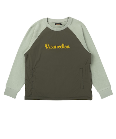 ゴルフウェア アウター 軽量 保温 ウィンドブロックボア クルーネック 長袖シャツ BD34OU29-M KHK