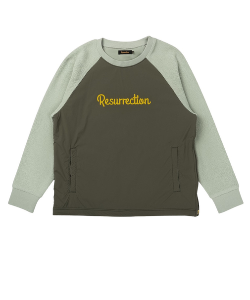 ゴルフウェア アウター 軽量 保温 ウィンドブロックボア クルーネック 長袖シャツ BD34OU29-M KHK