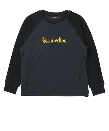 ゴルフウェア アウター 軽量 保温 ウィンドブロックボア クルーネック 長袖シャツ BD34OU29-M BLK