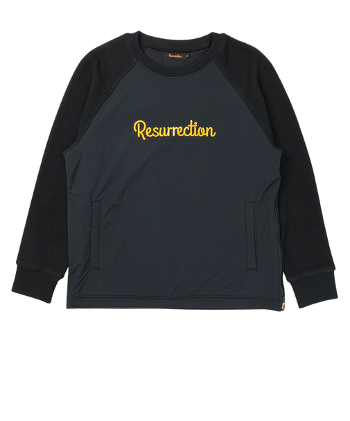 ゴルフウェア アウター 軽量 保温 ウィンドブロックボア クルーネック 長袖シャツ BD34OU29-M BLK