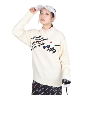 ルコックスポルティフ（lecoqsportif）ゴルフウェア 変形クルーネックセーター LG4FST03L WH00