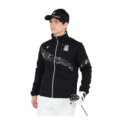 ルコックスポルティフ（lecoqsportif）ゴルフウェア ストレッチフォーサー キルトジャガード 長袖 ブルゾン LG4FSW51M BK00