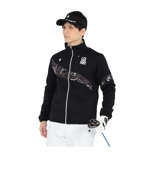 ルコックスポルティフ（lecoqsportif）ゴルフウェア ストレッチフォーサー キルトジャガード 長袖 ブルゾン LG4FSW51M BK00