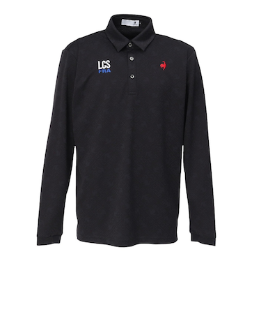 ルコックスポルティフ（lecoqsportif）ゴルフウェア 吸汗速乾 ストレッチフォーサー ジャガード 長袖シャツ LG4FLS03M BK00