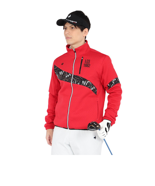 ルコックスポルティフ（lecoqsportif）ゴルフウェア ストレッチフォーサー キルトジャガード 長袖 ブルゾン LG4FSW51M RD00